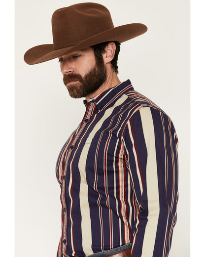 Men's Red Dog Southwestern Stripe Print Long Sleeve Button- | Cody James Clothing