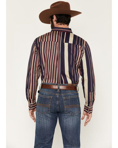 Men's Red Dog Southwestern Stripe Print Long Sleeve Button- | Cody James Clothing