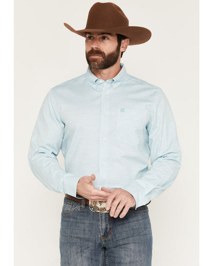 Men's Trophy Geo Print Long Sleeve Button-Down Stretch West | Cody James Clothing