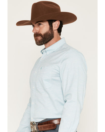 Men's Trophy Geo Print Long Sleeve Button-Down Stretch West | Cody James Clothing