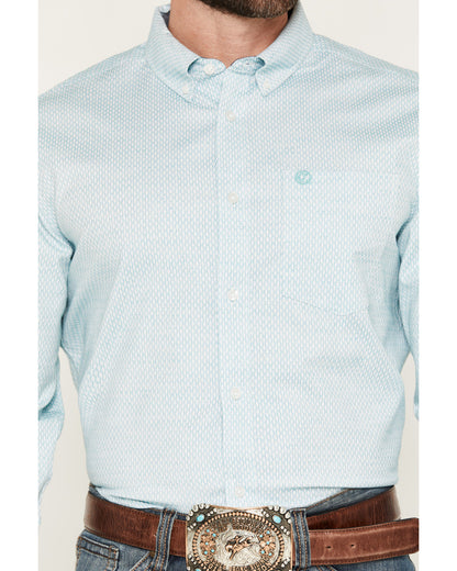 Men's Trophy Geo Print Long Sleeve Button-Down Stretch West | Cody James Clothing