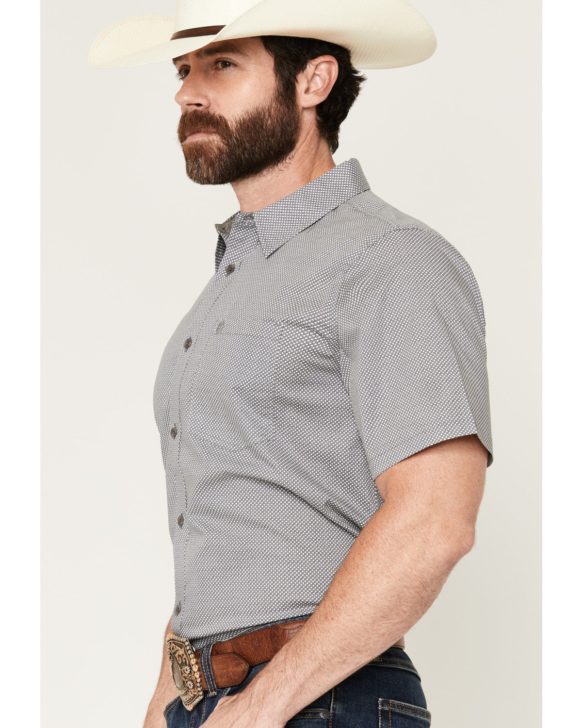 Men's Astro Geo Print Short Sleeve Button-Down Stretch West | Cody James Clothing
