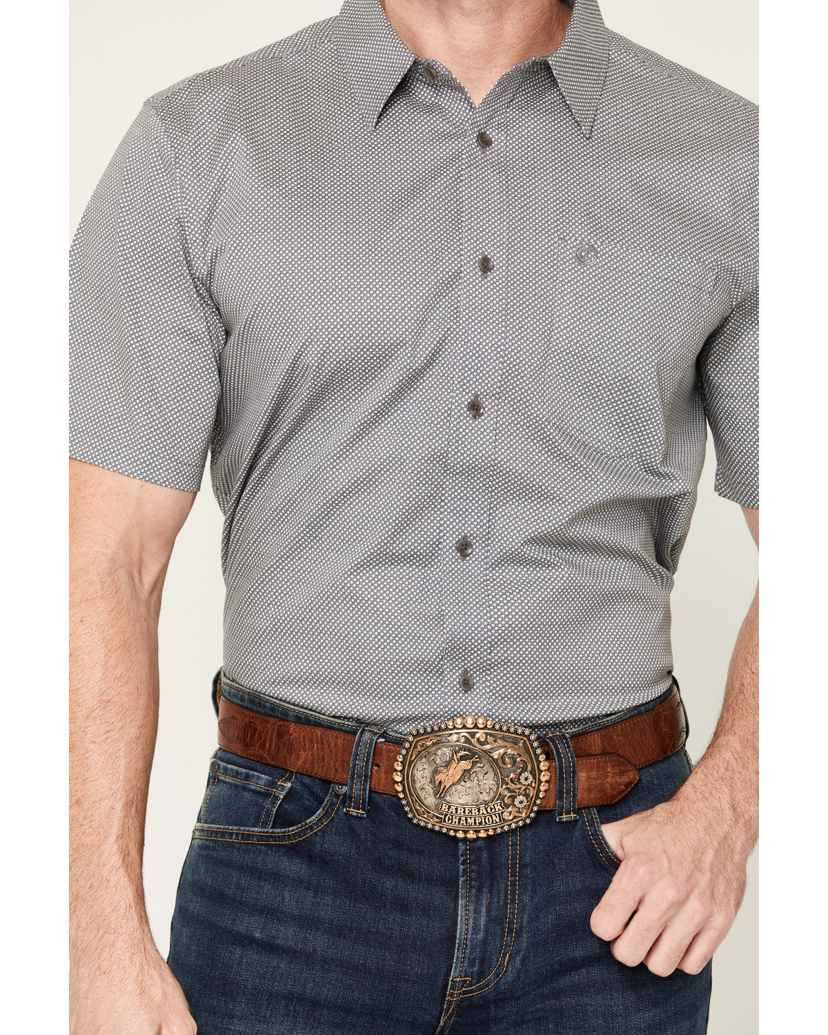 Men's Astro Geo Print Short Sleeve Button-Down Stretch West | Cody James Clothing