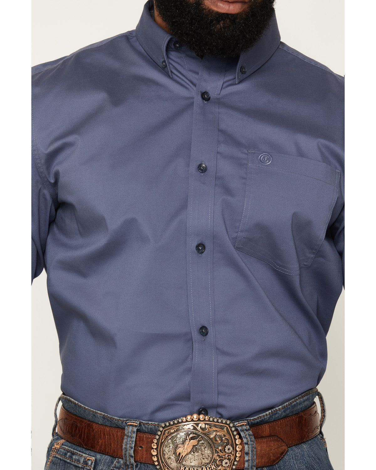 Men's Solid Long Sleeve Button-Down Stretch Western Shirt | Cody James Clothing