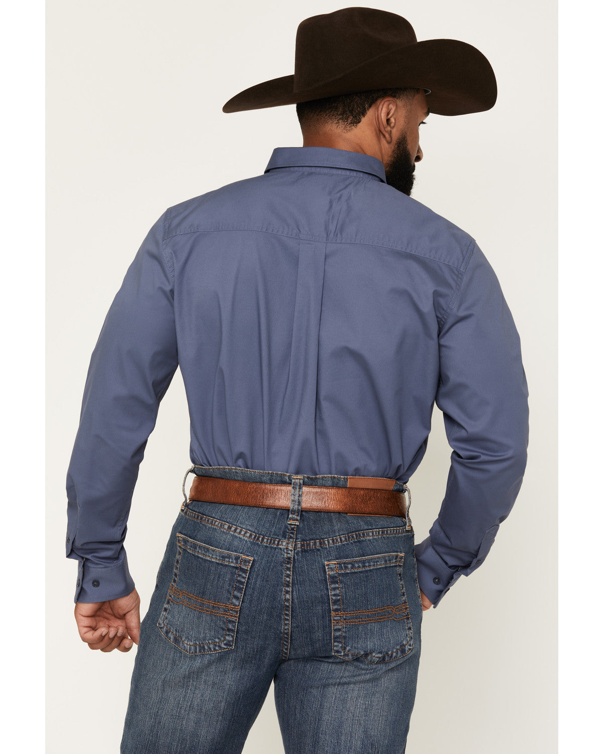 Men's Solid Long Sleeve Button-Down Stretch Western Shirt | Cody James Clothing