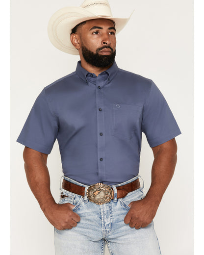 Men's Solid Twill Short Sleeve Button-Down Stretch Western | Cody James Clothing