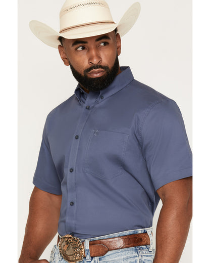 Men's Solid Twill Short Sleeve Button-Down Stretch Western | Cody James Clothing