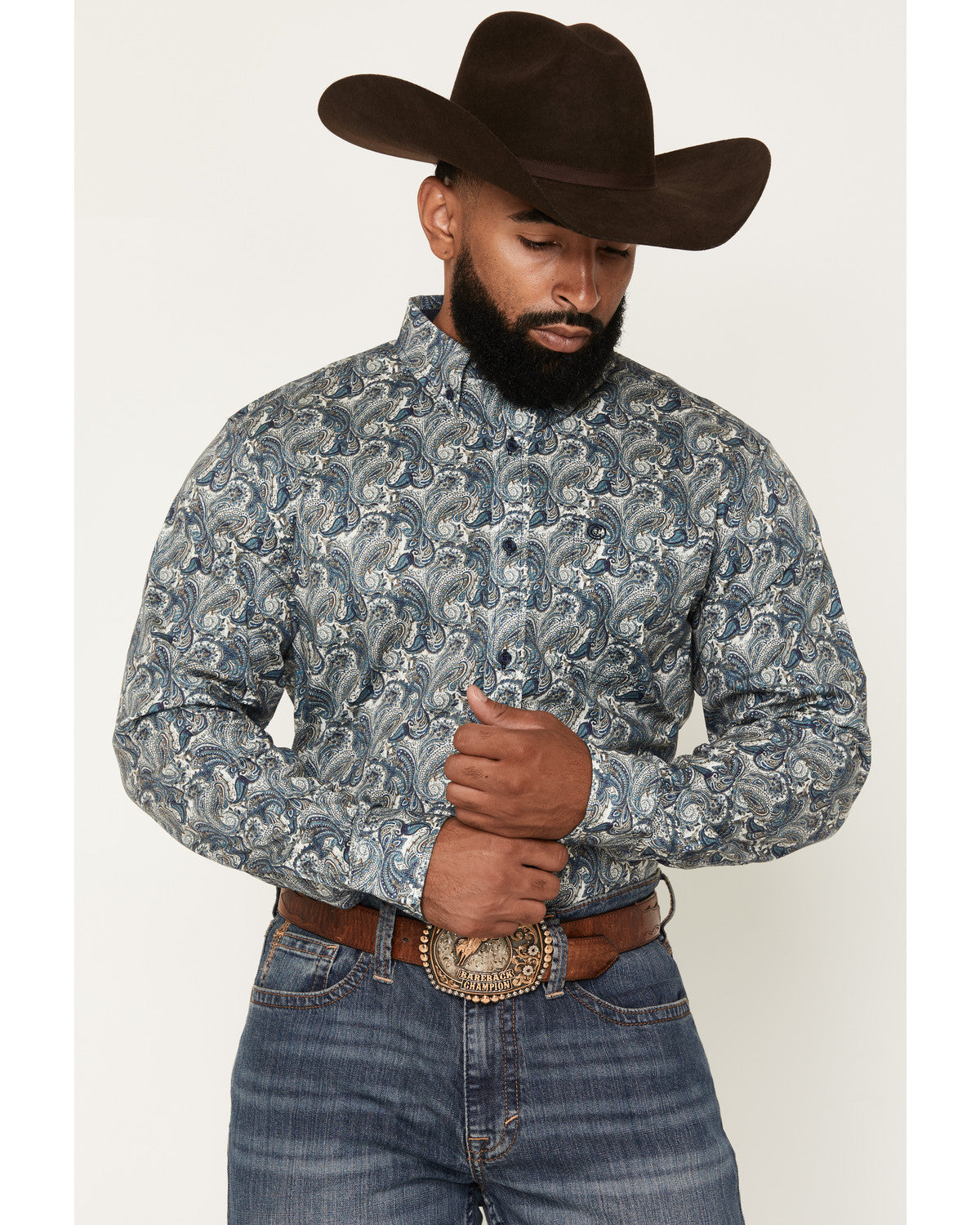 Men's Lost Resort Paisley Print Long Sleeve Button-Down Str | Cody James Clothing
