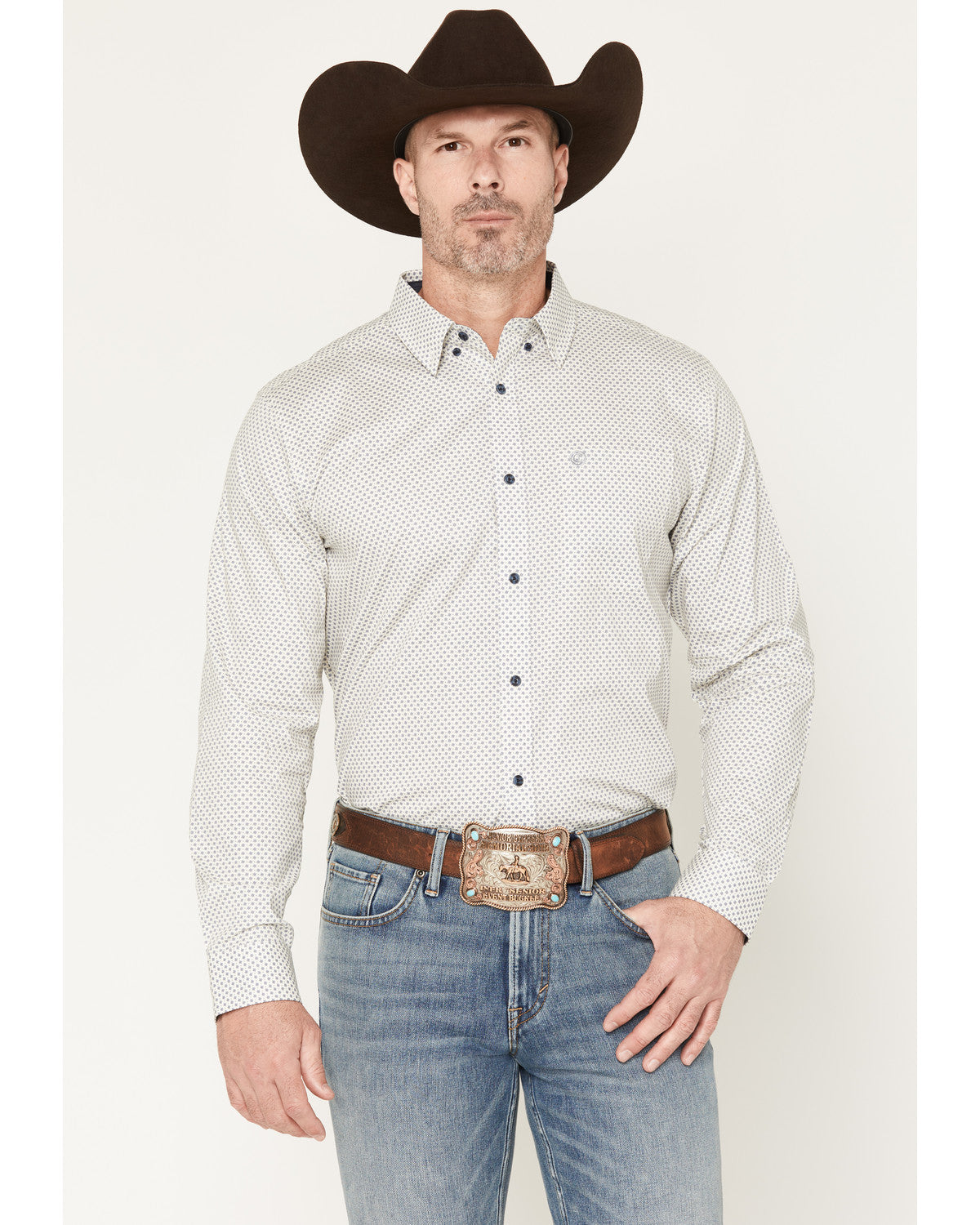 Men's NFR Geo Print Long Sleeve Button-Down Stretch Western | Cody James Clothing