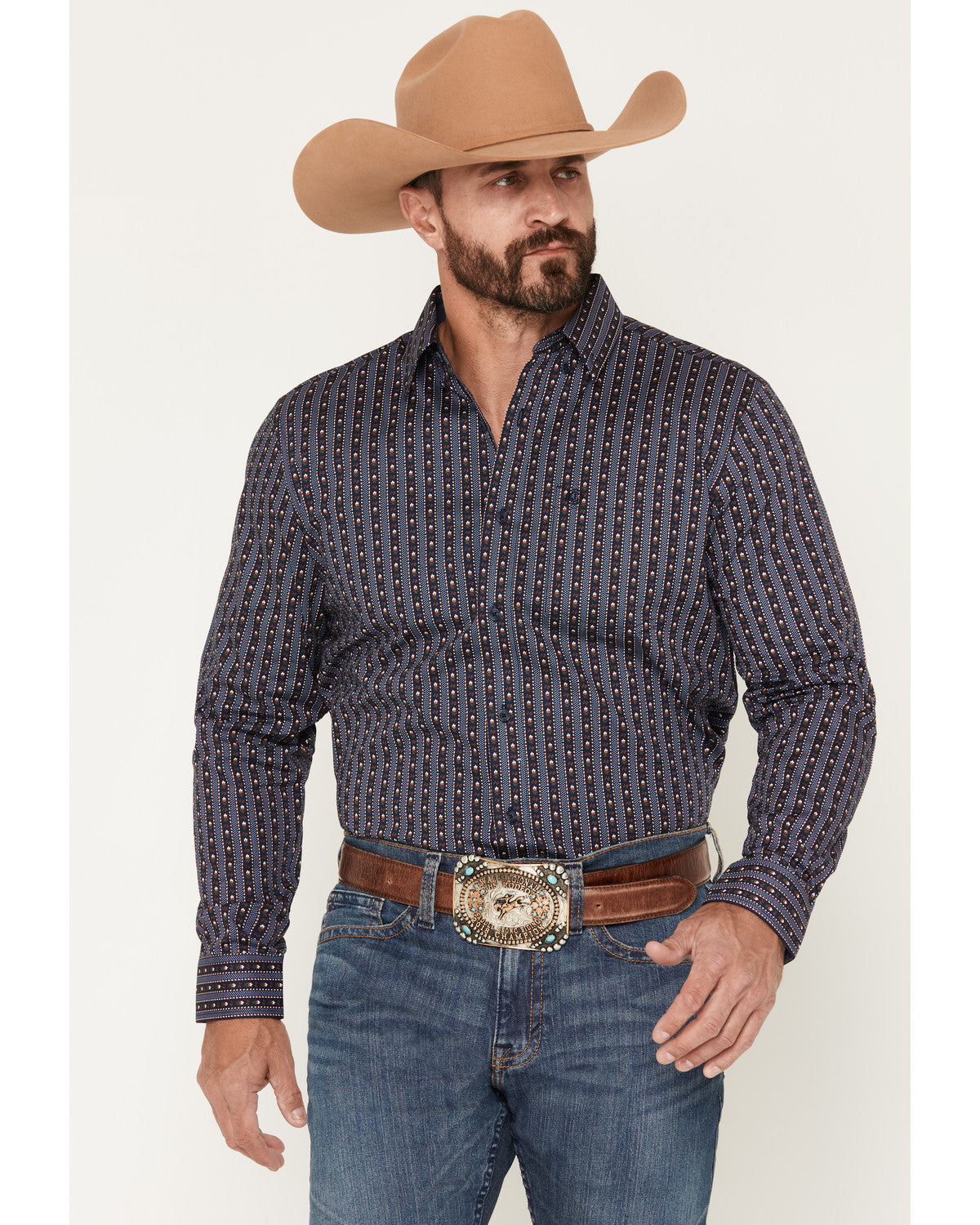 Men's Huckleberry Floral Striped Long Sleeve Button-Down St | Cody James Clothing