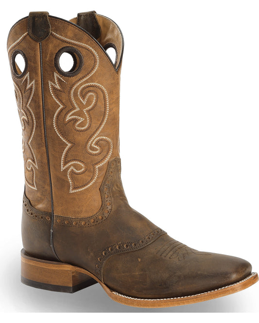 Men's Saddle Vamp Western Boots - Broad Square Toe | Cody James Boots