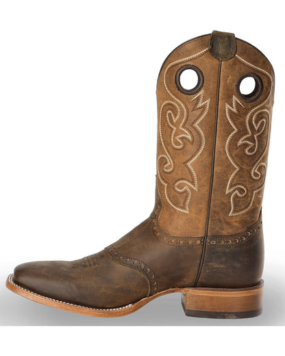 Men's Saddle Vamp Western Boots - Broad Square Toe | Cody James Boots